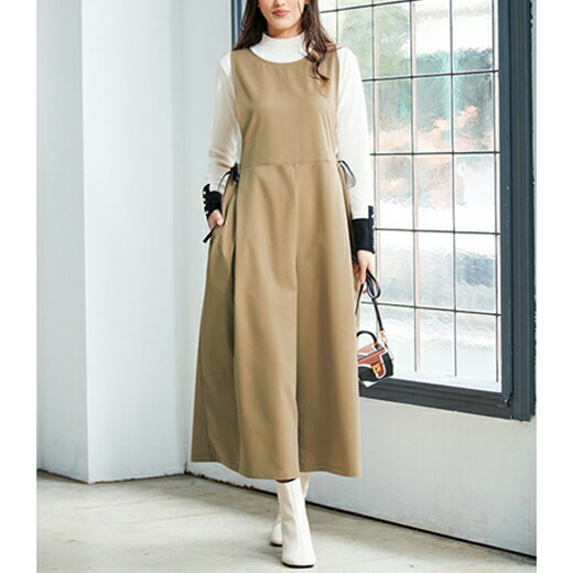 ＼最大20％OFFクーポン／ オーバーオール M L LL サイドリボンデザインサロペット(M〜LL) 30代 40代 レディースファッション レディース Ranan ラナン 秋冬 秋服 冬服 サロペ サロペット つなぎ