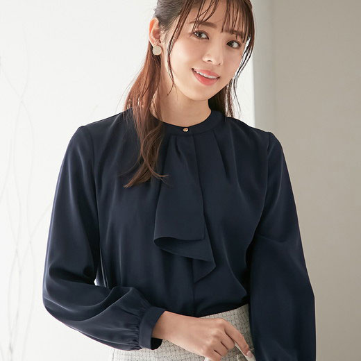 樂天商城 - ブラウス 金ボタン付ボウタイブラウス(M〜3L) レディース Alotta アロッタ トップス