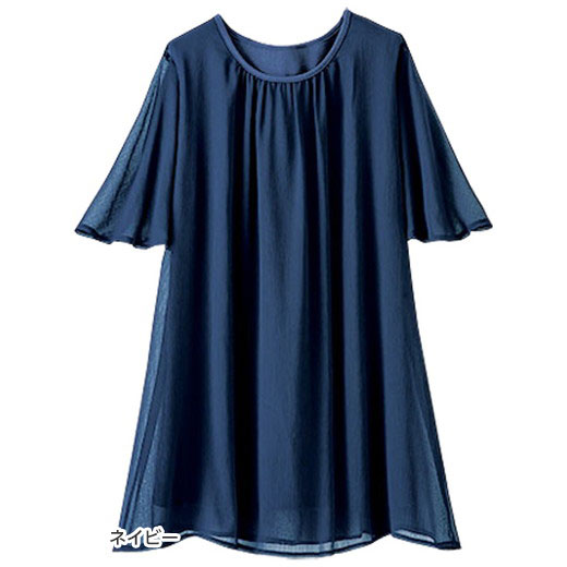 楽天市場】シフォン チュニック(カラーネイビー)(レディース 楽天市場】シフォン チュニック(カラーネイビー)(レディース