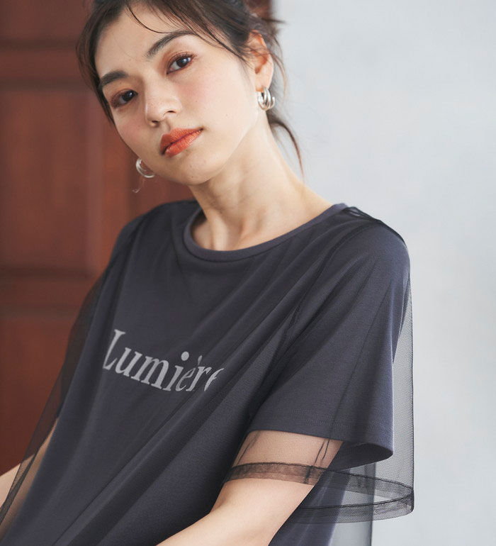 ＼早割全品10％OFFクーポン／Tシャツ チュールロゴTシャツ(M〜3L) レディース ラナン RANAN 夏 夏服 トップス シャツ