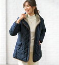 \GWクーポン利用で店内全品10%OFF/ハーフコート 温かく包み込む!裏ファー中わたキルトジャケット(M〜5L) ベルーナ Belluna 40代 50代 6...