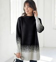 \GWクーポン利用で店内全品10%OFF/チュニック M L LL 3L 4L 5L 雪が降るジャカードニットチュニック(M〜5L) ベルーナ belluna ...