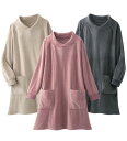 \GWクーポン利用で店内全品10%OFF/チュニック M L LL 3L 4L 5L 【3色組】とろけるストレッチフリースチュニック(M〜5L) ベルーナ be...
