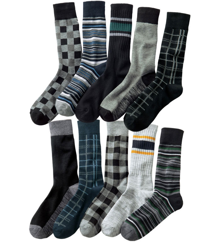 ＼お年玉クーポン2026円OFF／靴下 メンズ 【10足組】厳選！お買得デザインソックス 2025春 メンズデイリーズ 25cm-27cm(4.0)