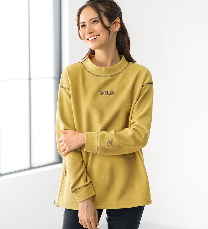 カットソー プルオーバー <FILA>裏起毛ワッフルプルオーバー M-5L ベルーナ belluna 2025春