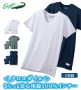 \まとめ買いクーポン配布中!/ インナーシャツ メンズ 【3枚組】<クロコダイル>夏用さらっと着心地の綿100%インナー(M〜3L) ベルーナ