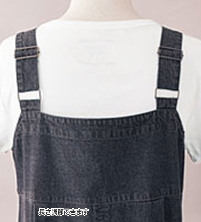 ジャンパースカート レディース デニム素材ジッパー使いジャンパースカート2025夏 ベルーナ belluna M-5L