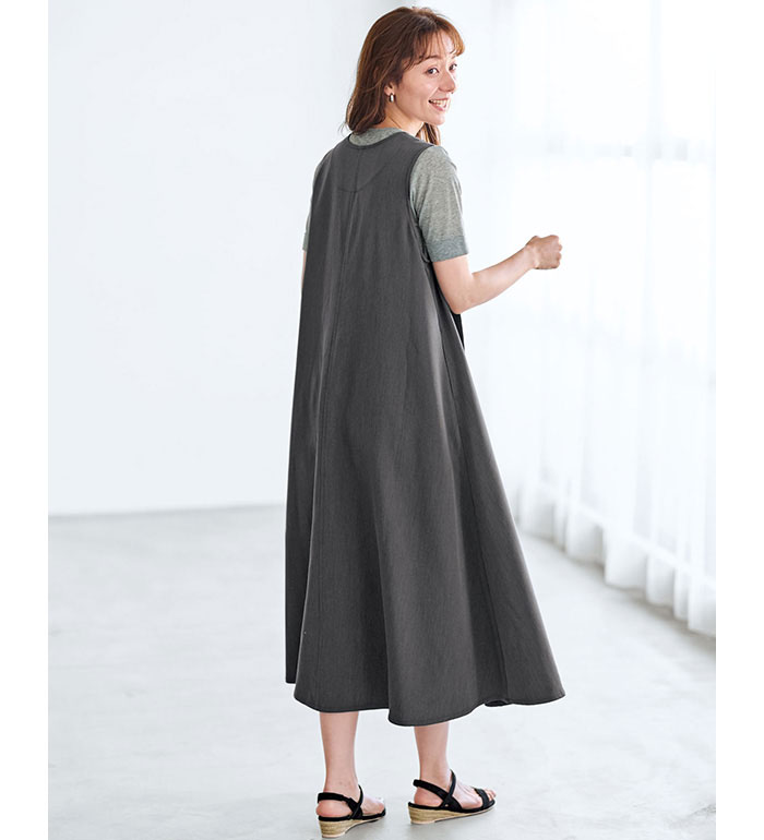 ワンピース レディース お出かけがしたくなる♪ジャンパードレス2025夏 ベルーナ belluna M-5L