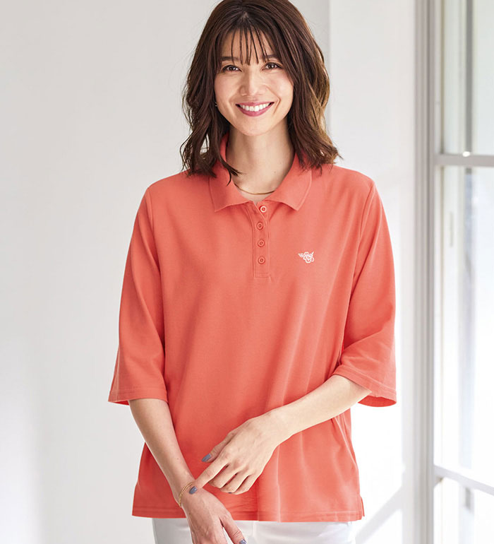 \まとめ買いクーポン配布中/ポロシャツ レディース 機能満載!綿混素材かのこポロシャツ 2025夏 ベルーナ belluna M-5L 高評価