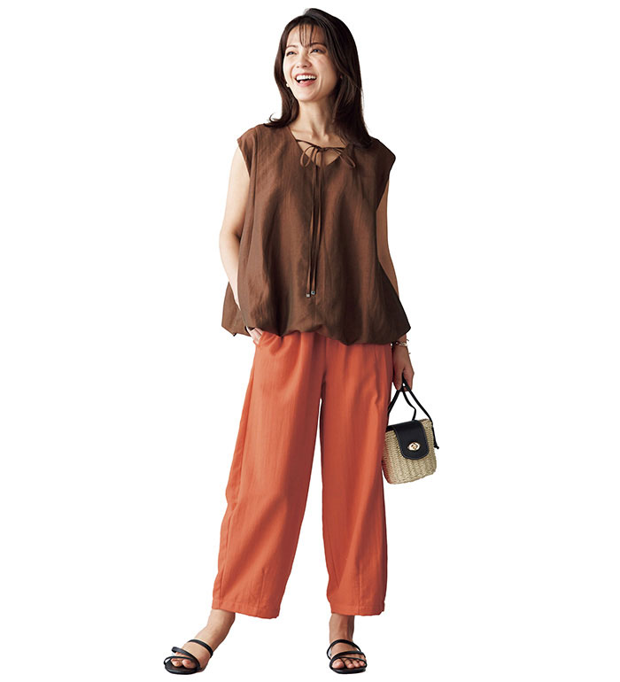 パンツ 綿混涼感コクーンパンツ(M〜3L) ベルーナ Belluna 新着