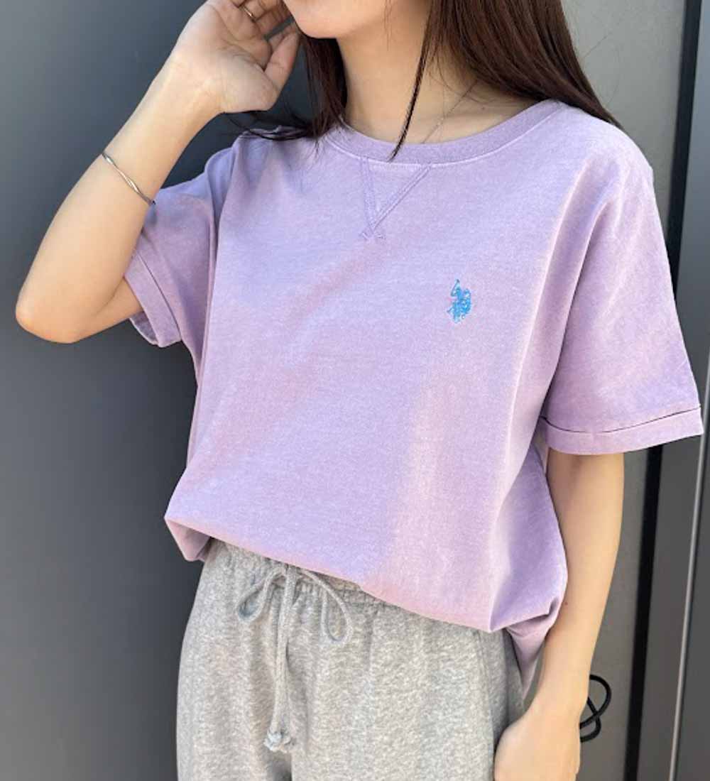 乐天商城 - カットソー プルオーバー レディース ＜U.S.POLO ASSN.＞ ピグメントオーバーTシャツ 2025夏 RANAN ラナン M-LL