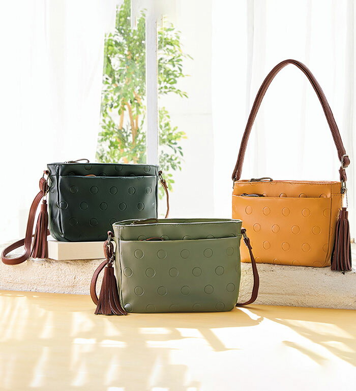 樂天商城 - ＼まとめ買いクーポン配布中／ショルダーバッグ 婦人 レディース ドット型押ショルダーバッグ ベルーナ belluna 2025秋冬 ★レビュー企画対象