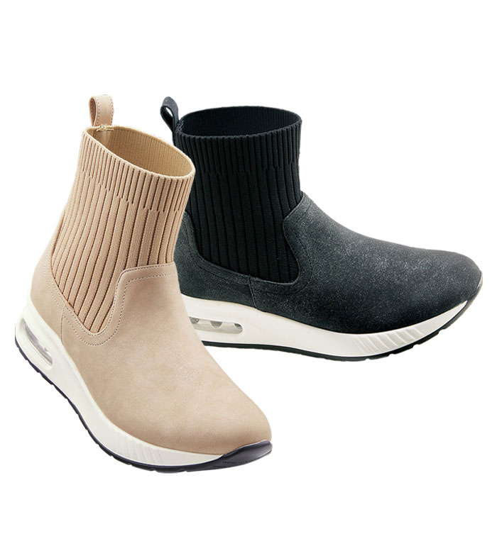 ＼まとめ買い最大20％OFFクーポン／ ブーツ レディース 4Eエアソールニットブーツ 2025冬 ベルーナ bel..