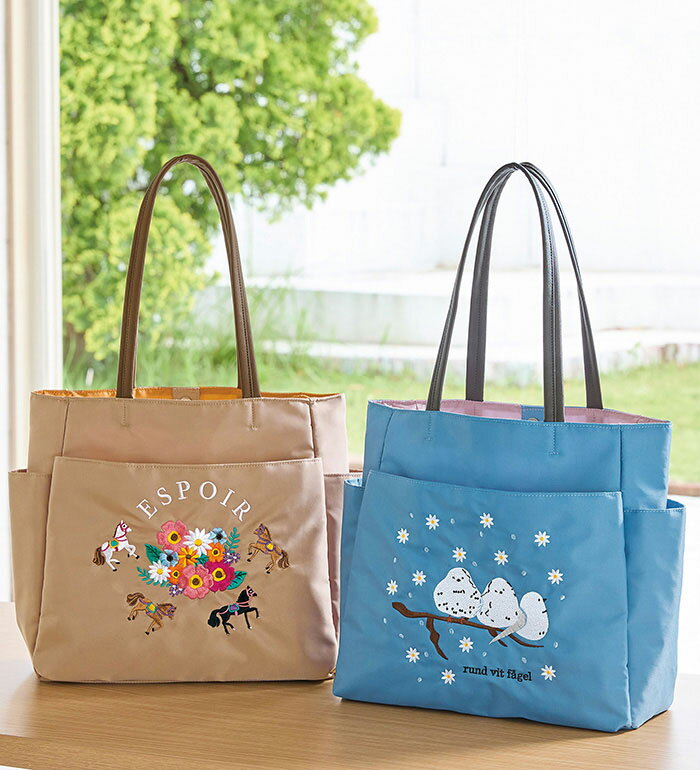 乐天商城 - ＼まとめ買いクーポン配布中／トートバッグ レディース A4対応！ポケットいっぱい刺繍トート 2025冬 ベルーナ belluna