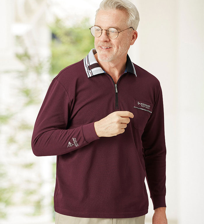 ＼早割全品10％OFFクーポン／ポロシャツ メンズ＜ダンロップ・リファインド＞衿ジャカードデザインポロ..