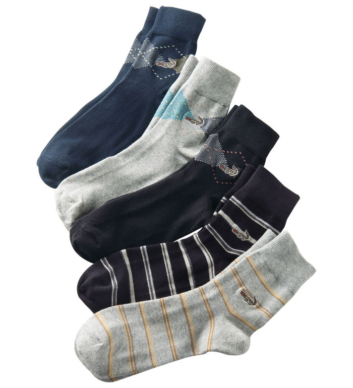＼まとめ買い最大20％OFFクーポン／靴下 メンズ 【5足組】＜クロコダイル＞履き心地に拘る綿混ソックス..