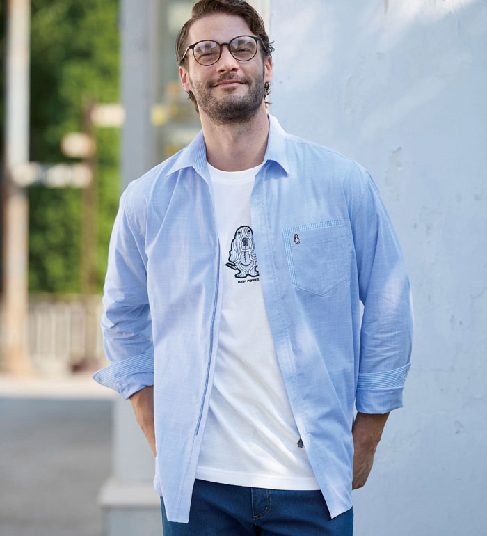 シャツアンサンブル メンズ ＜ハッシュパピー＞シャツアンサンブル 2026春 ベルーナ belluna メンズベルーナ メンズライフ S-XXL