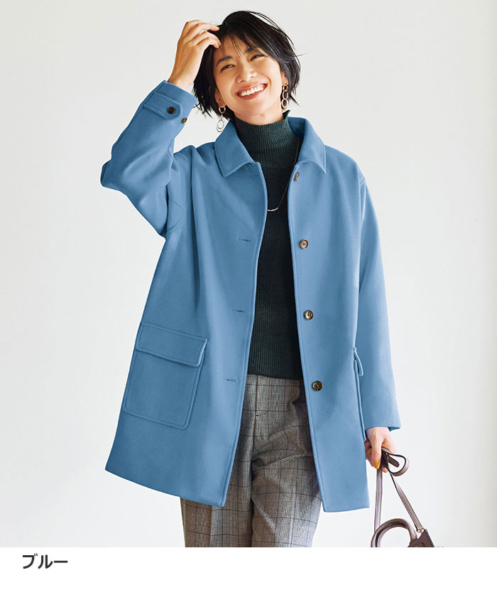 【色: ブルー】コート レディース ロングコート 冬服 レディースコート 冬 マ レディースコート イタリア インポート 冬 コート キレイめ ウール