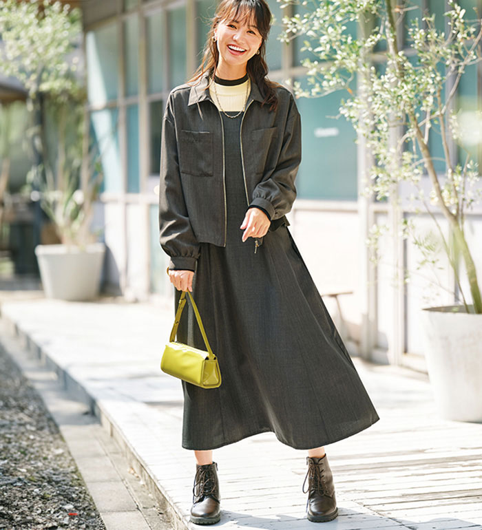 乐天商城 - 【期間限定：4389円→3511円！】ワンピース レディース 麻調ジャケット×キャミワンピアンサンブル 2026夏 belluna ベルーナ M-5L