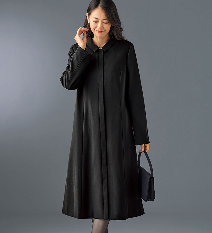 ＼まとめ買い最大2000円OFFクーポン／ブラックフォーマル レディース はっ水素材フォーマルコート（ライナー付） 2026春 ベルーナ belluna M レギュラー丈90cm-5L ロング丈103cm