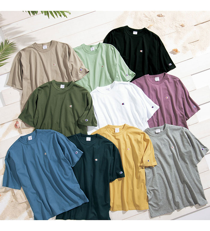Tシャツ 5分袖 メンズ ＜チャンピオン＞綿100％リラックスフィット5分袖Tシャツ(S...