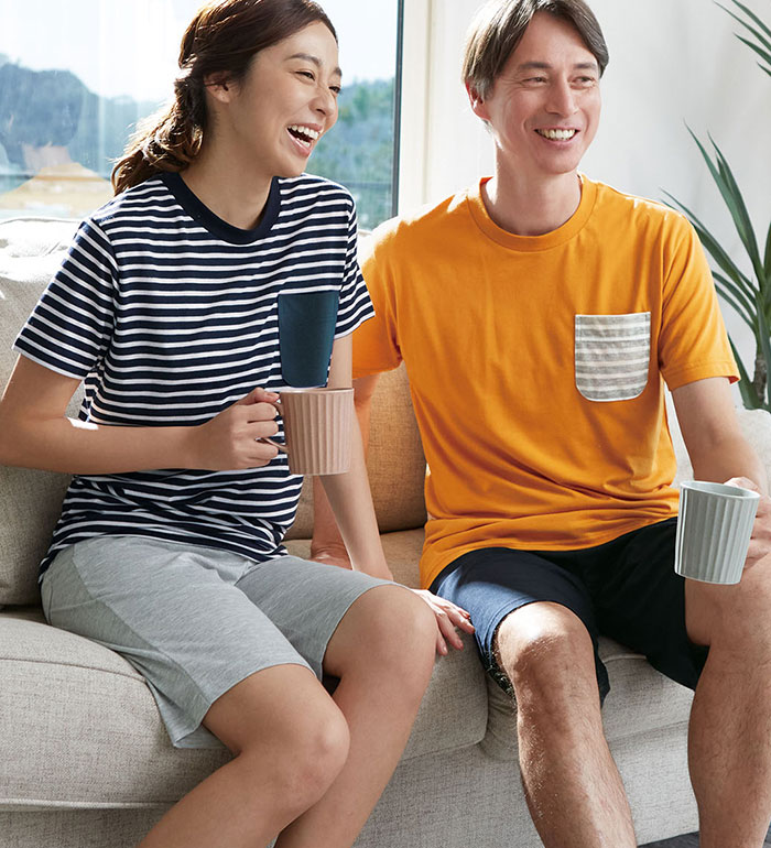 乐天商城 - 【期間限定：2490円→1245円！】ホームウェア メンズ 夏のお買得ベーシック上下セット(S〜3L) メンズ 紳士 男女兼用 ベルーナ