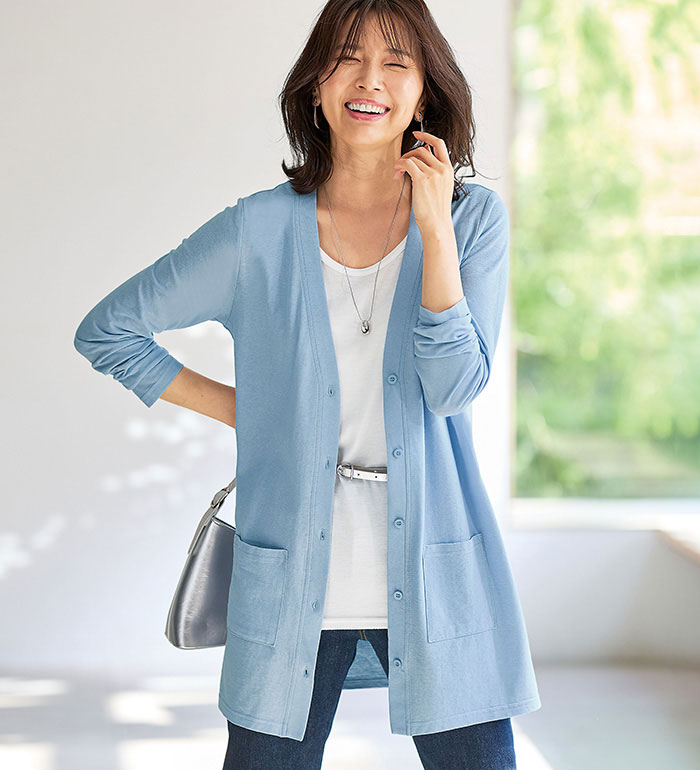 가디건 여성 강연 면 100% 베이직 가디건 2026 여름 belluna 베루나 M-5L