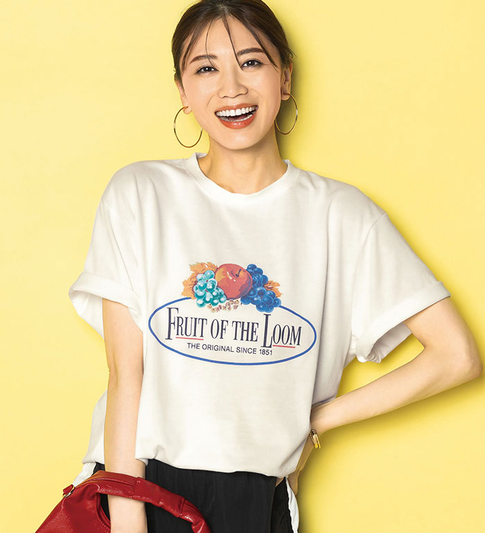 カットソー プルオーバー レディース 【FRUIT　OF　THE　LOOM】レトロロゴビックTシャツ 2026夏 ベルーナ belluna S-L アンドゥ—ヴ