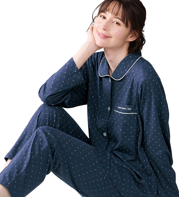 乐天商城 - パジャマ レディース ＜マリクレールビス＞良眠仕様カットソー素材パジャマ 2026夏 belluna ベルーナ ラヴィエンヌ M-3L