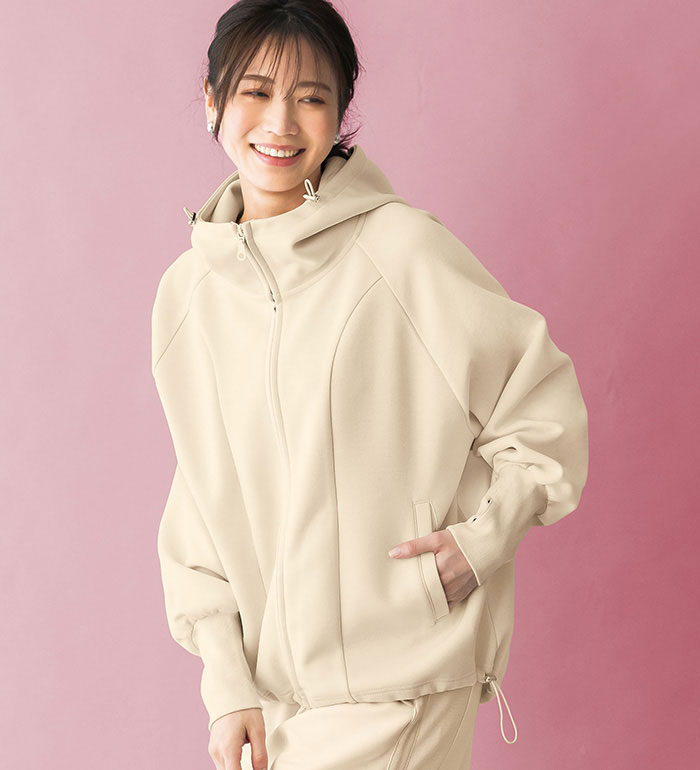 ＼まとめ買いクーポン配布中！／パーカー レディース トップス 秋冬 ダブルジップ切替パーカー M L LL 2026秋 冬 ベルーナ belluna