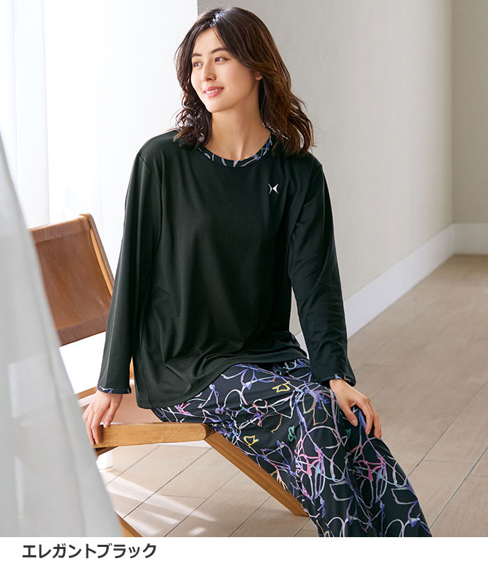 ＼まとめ買いクーポン配布中／パジャマ レディース 秋冬 ＜HANAE　MORI＞華やかトラベルパジャマ M L LL 3L 2026秋 冬 ベルーナ belluna ラヴィエンヌ belluna-10222805 ベルーナ サンプル画像2