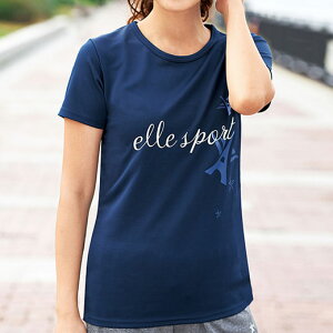 【最大1,000円OFFクーポン配布中】●アウトレット●Tシャツ M L LL＜ELLE SPORT＞吸汗速乾Tシャツ(M〜LL) ベルーナ 40代 50代 60代 レディース ミセス ファッション シャツ トップス 吸汗速乾 夏 夏服 Belluna 在庫処分 在庫限り スポーツ