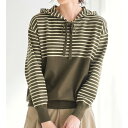 \最大20%OFFクーポン/ ニット レディース トップス ニットプルオーバー ゆるっとかわいいボーダーニットパーカー(M~LL) ベルーナ Belluna 40代 50代 60代 ミセス 大人 秋 秋服 トップス