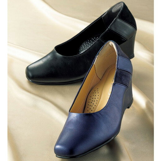 ＼4日間限定★店内全品10％OFFクーポン／パンプス 山羊革4E異素材使いパンプス(22.0cm～24.5cm) ベルーナ Belluna 40代 50代 60代 レディース ミセス 大人 秋 秋服