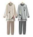 \GWクーポン利用で店内全品10%OFF/ナイティ 【2着組】いつでも一緒!ゆったりネコルームウェア(M〜LL) ミセス 大人 ホームウェア ナイトウェア ルー...