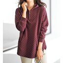 \まとめ買い最大20%OFFクーポン/パーカー キルト刺しゅうハーフジップパーカー(M~LL) ベルーナ Belluna 40代 50代 60代 レディース ミセス 大人 秋 秋服 トップス 楽ちん