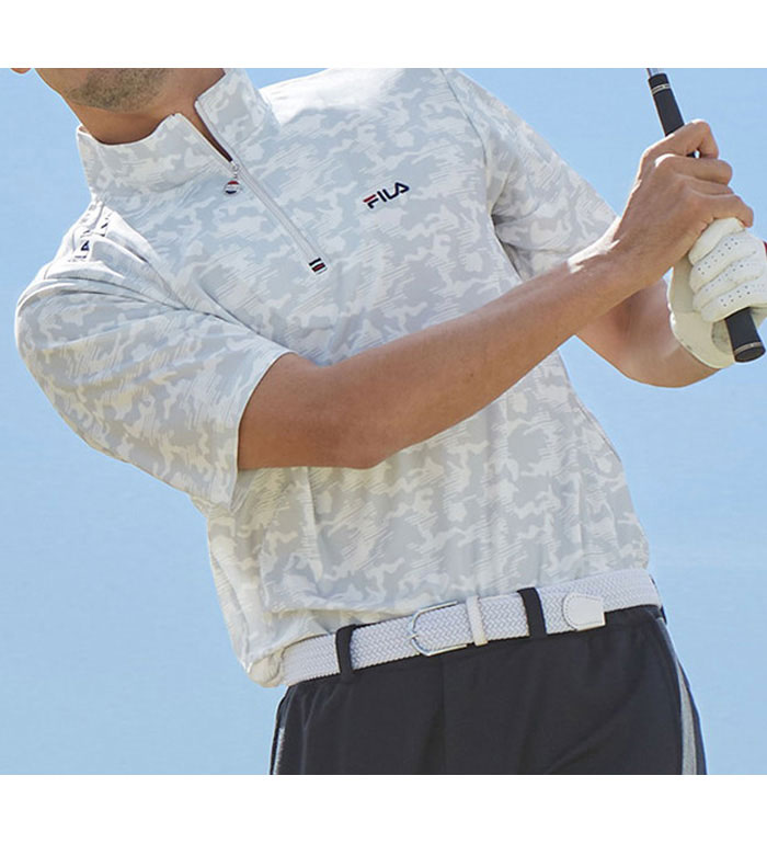 \まとめ買いクーポン配布中/シャツ <フィラ>キシリトールハーフジップシャツ(〜3L) ベルーナ belluna 40代 50代 60代 大人 メンズ 紳士 メ...