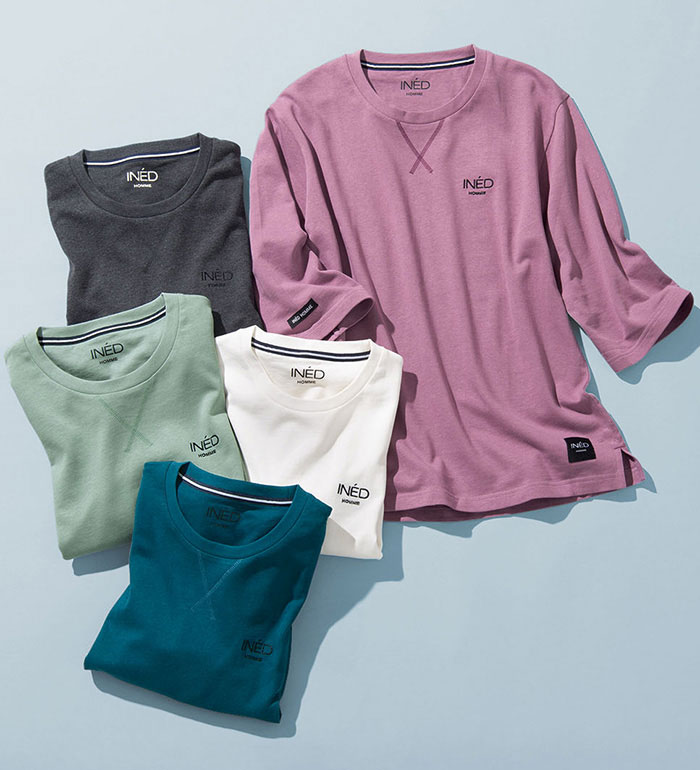 \まとめ買いクーポン配布中/トレーナー <イネド>綿100%ゆったり6分袖ライトトレーナー(S〜3L) ベルーナ belluna 40代 50代 60代 大人 ...