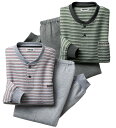 パジャマ 【2着組】<カンサイ>肌側綿100%こだわりパジャマ(S〜3L) ベルーナ belluna 40代 50代 60代 メンズ メンズデイリーズ 50代 ...