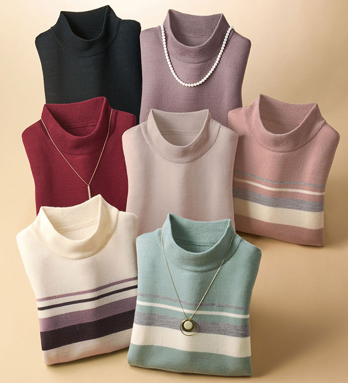 ＼早割全品10％OFFクーポン／ニット レディース トップス ニットセーター 洗える！メリノウール100％ハイネックセーター(S〜5L) ベルーナ Belluna 40代 50代 60代 ミセス 大人 秋冬 秋冬服 セーター 長袖のサムネイル