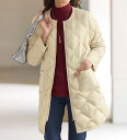 ハーフコート M L LL 3L 4L 5L 洗える!軽量ダウンノーカラーコート(ポーチ付)(M〜5L) ベルーナ belluna 40代 50代 60代 ミセ...