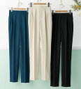 フルレングスパンツ すっきり見えタックテーパードパンツ(M 股下63cm〜5L 股下68cm) ベルーナ Belluna 40代 50代 60代 ミセス 大人 ...