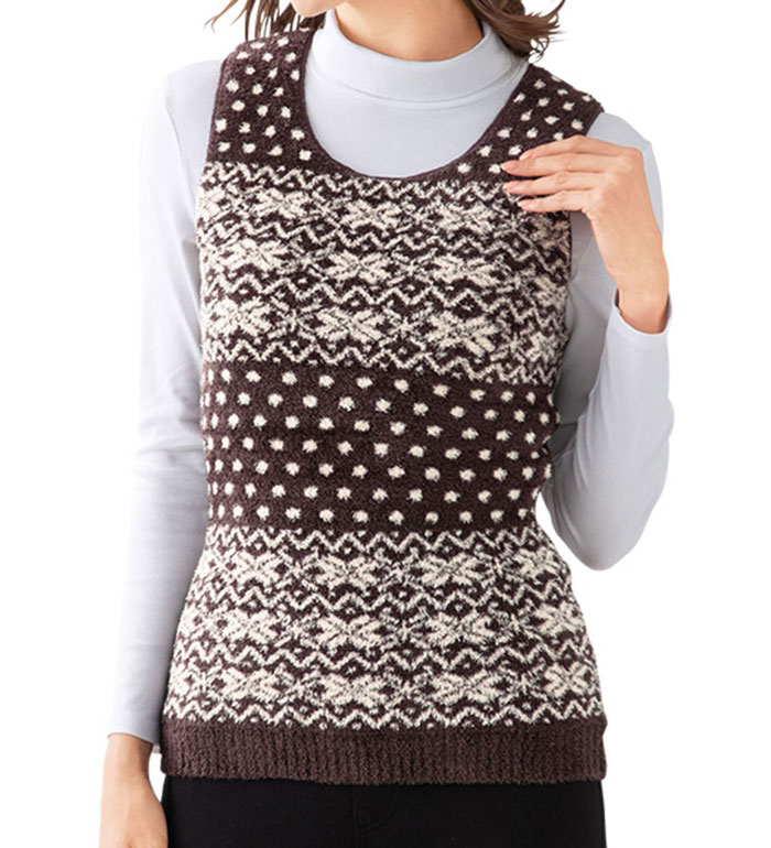 ＼まとめ買い最大2000円OFFクーポン／インナーシャツ M-L LL-3L 4L-5L もこもこ暖かニットベスト(M-L〜..