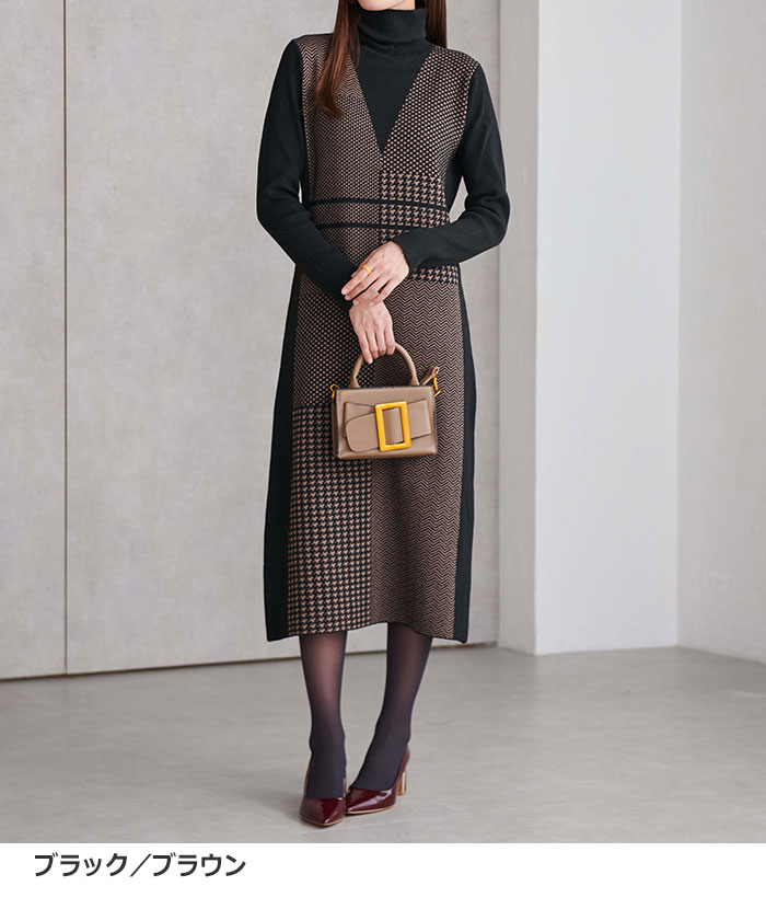 楽天市場】patchwork knit dressの通販