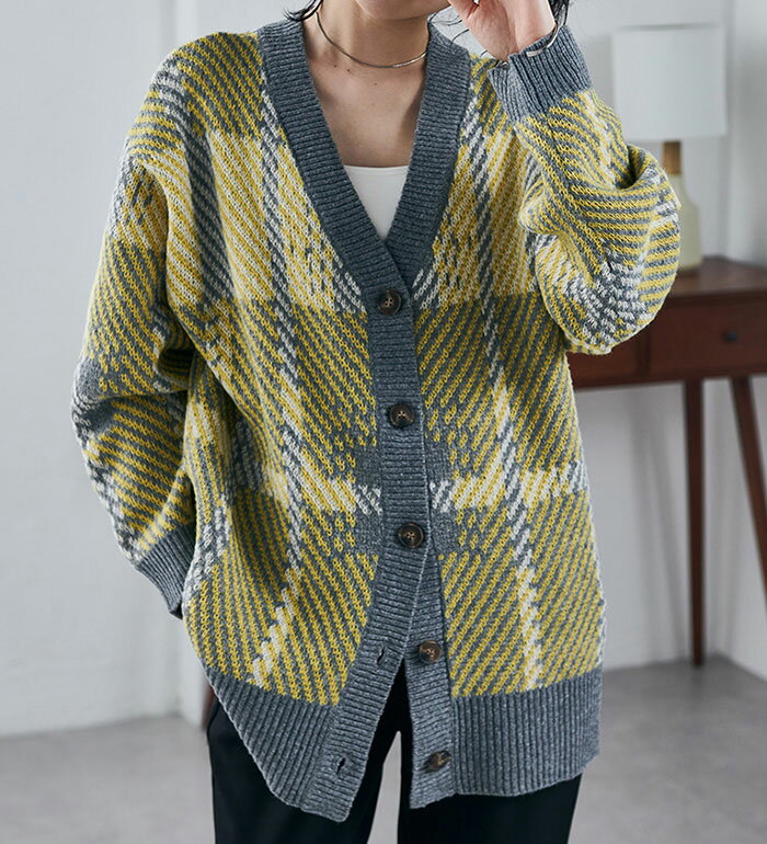 樂天商城 - ＼まとめ買いクーポン配布中／ニットカーディガン M L LL 3L ビッグタータンオーバーカーデ(M〜3L) ベルーナ belluna 40代 50代 60代 ミセス 大人 レディース ラナン RANAN 秋冬 ニット カーディガン 羽織り カーデ