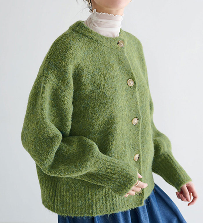 ニットカーディガン M L LL カラーショートカーディガン(M〜LL) ベルーナ ラナン RANAN 30代 40代 50代 レディース 秋冬 秋冬服 ニット カーディガン 羽織り カーデ 大きいサイズのサムネイル