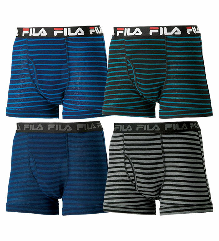 ＼ラストスパート20％OFFクーポン※9日1:59迄／ボクサーパンツ メンズ 【4枚組】＜フィラ＞定番ボーダー配色ボクサーパンツ 2025春 メンズライフ S-4L