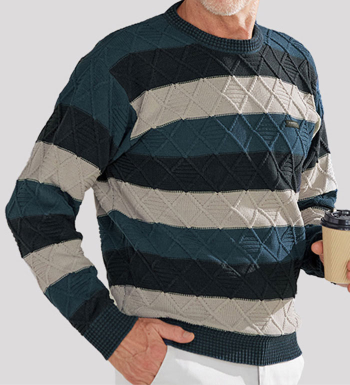 ＼早割全品10％OFFクーポン／ニットプルオーバー メンズ ＜ダンロップ・リファインド＞綿ライクモール..