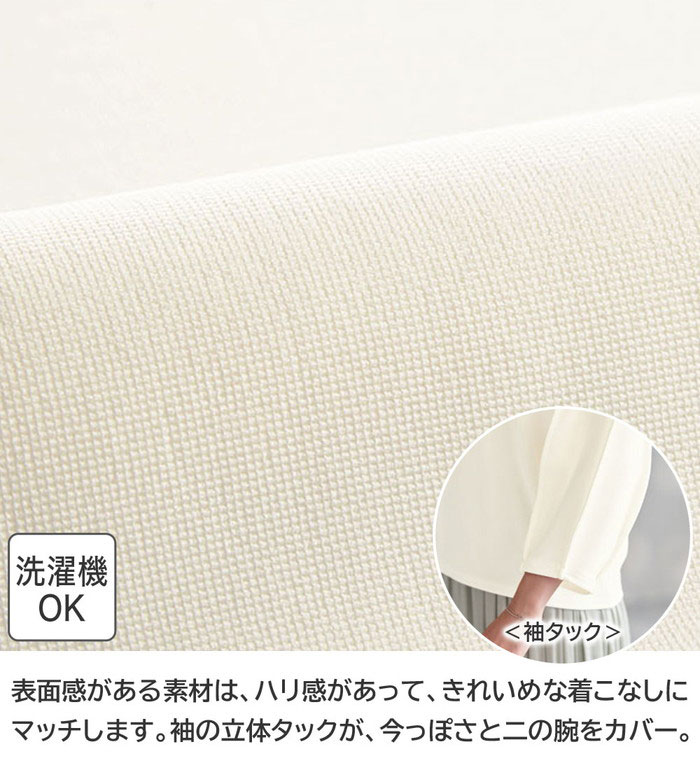 ＼まとめ買いクーポン配布中／カットソー プルオーバー 袖ボリュームタックプルオーバー M-5L ベルーナ belluna 2025春 belluna-10219361 ベルーナ サンプル画像2