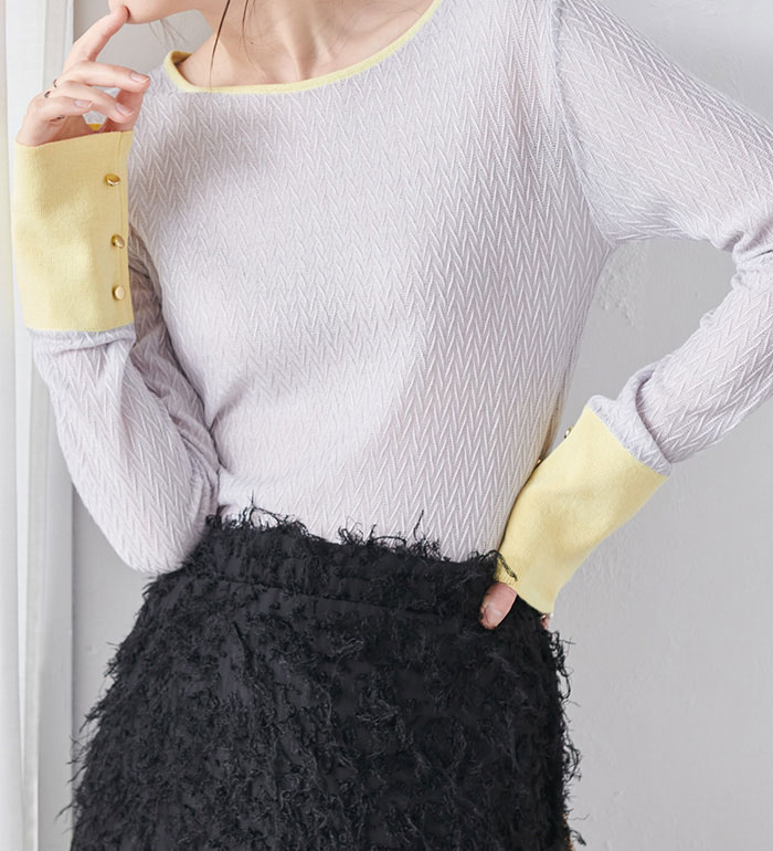 ＼まとめ買い最大2000円OFFクーポン／ニットプルオーバー S M L LL 配色デザインプルオーバー S-LL 2025春 レディース RANAN ラナン